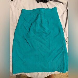 Yves Saint Laurent Teal Satin-Lined Skirt